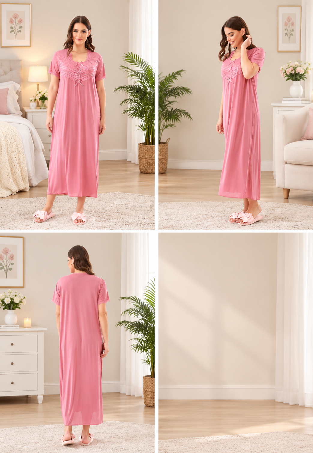 Pink Lace Detail Nightgown
