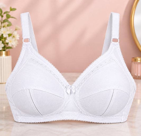 Full-Coverage Soft Cotton Bra.