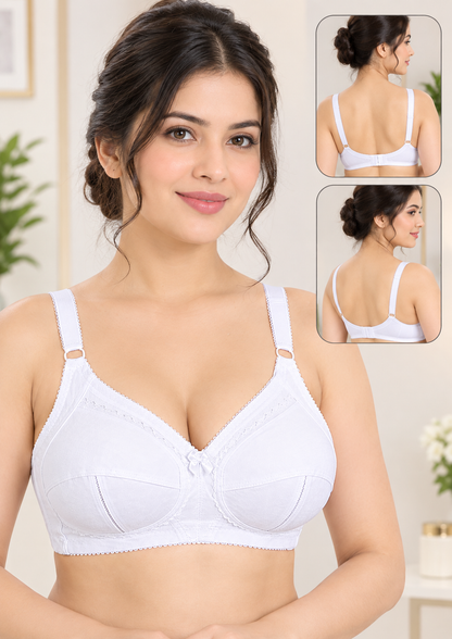 Full-Coverage Soft Cotton Bra.